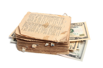 Old book and money