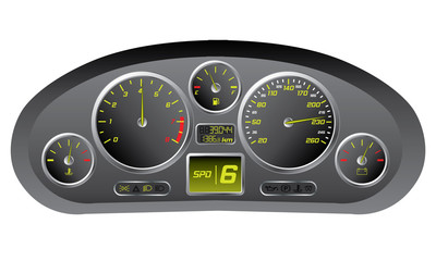 Sports car dashboard
