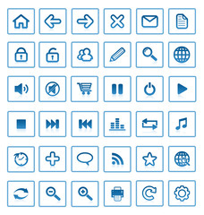 Collection of vector internet icons and buttons.