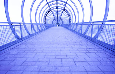 futuristic blue tunnel