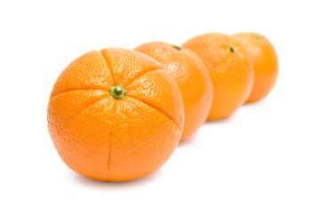 Oranges. Isolated on white background.