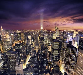 Papier Peint photo Lavable New York Gratte-ciel de New York - fond de bâtiments d& 39 affaires