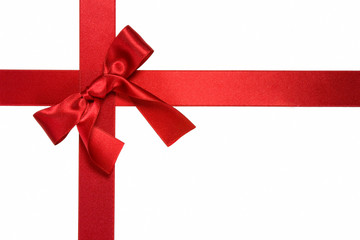 red cross ribbon with bow isolated on white