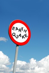 Earthquake traffic sign