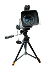 video camera on tripod