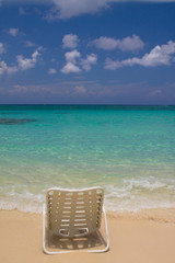 Empty Beach Chair in the Caribbean