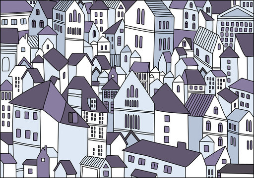 Abstract drawing of old city background
