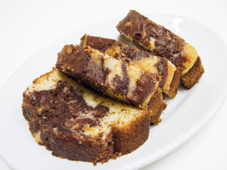 Variegated plum cake.