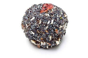 Dessert covered with poppy seeds