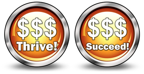 Glossy 3D Style Buttons "Thrive/Succeed"