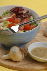 mediterranean salad with honey and mustard dressing