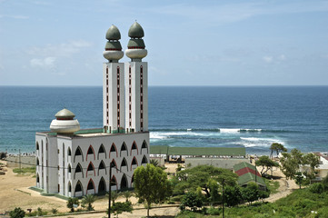 mosque at the seaside in Dakar senegal