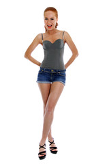 Full length portrait of a beautiful woman