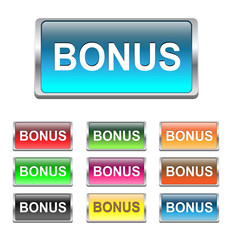 Bonus buttons, icons set, vector