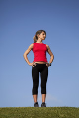 Sport woman at the field