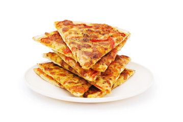 Pizza isolated on the white background