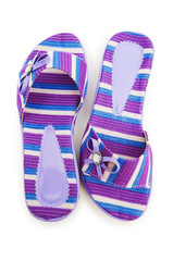 Elegant slippers isolated on the white background