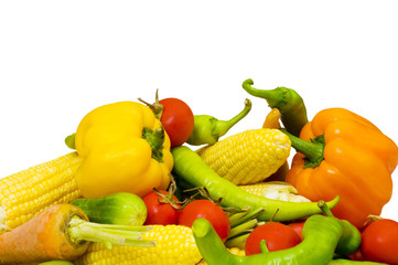 Various vegetables isolated on the white background