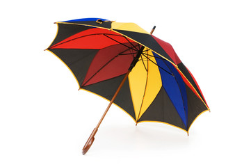 Colourful umbrella isolated on the white background