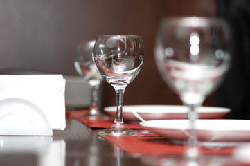 Wine glasses on  the table - shallow depth of field