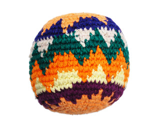multicolored hacky sack