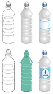 Water bottle in different styles