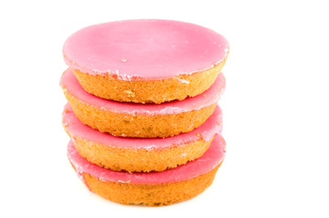 Stack pink cakes