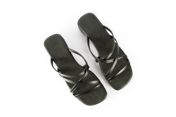 black women shoes on white background