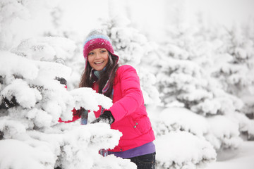 Fototapeta premium winter girl