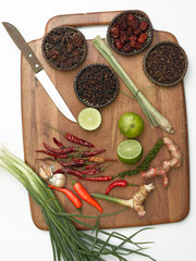 spice collection on white background