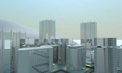 Fototapeta premium big city cityscape background