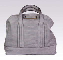 Gray leather woman bag