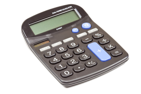 Black Calculator on isolated white background