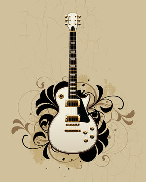 Electric guitar with design elements
