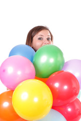 Fototapeta na wymiar woman with balloons.