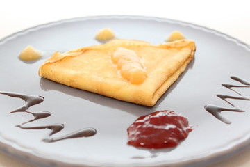 Crêpe compote, choco, confiture