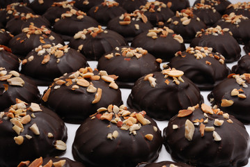 Chocolate candies & peanuts.