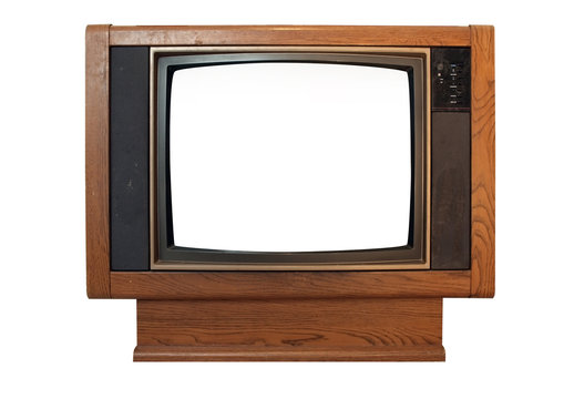 television - vintage floor model w-blank screen