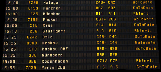 Infotafel im Flughafen