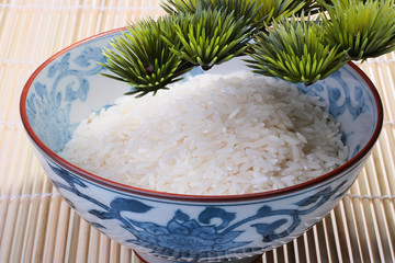 Rice in deep teabowl