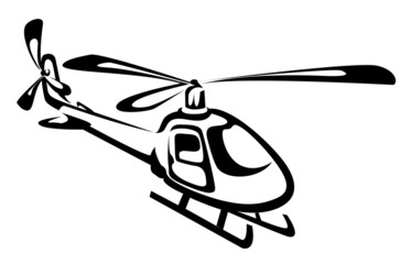 Flying helicopter