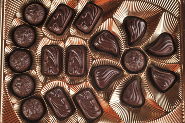 Gold foil box of chocolates