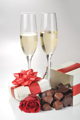 champagne  and chocolate