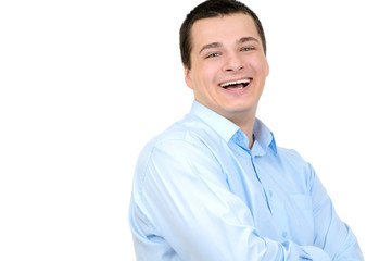 Portrait of a business man isolated on white background