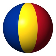 Fototapeta premium Romania flag sphere isolated on white illustration