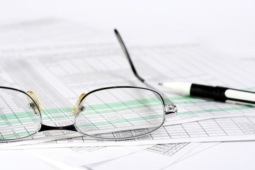 finances, graphiques, statistiques, plume