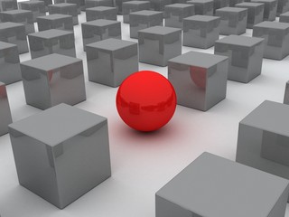 sphere red 3d