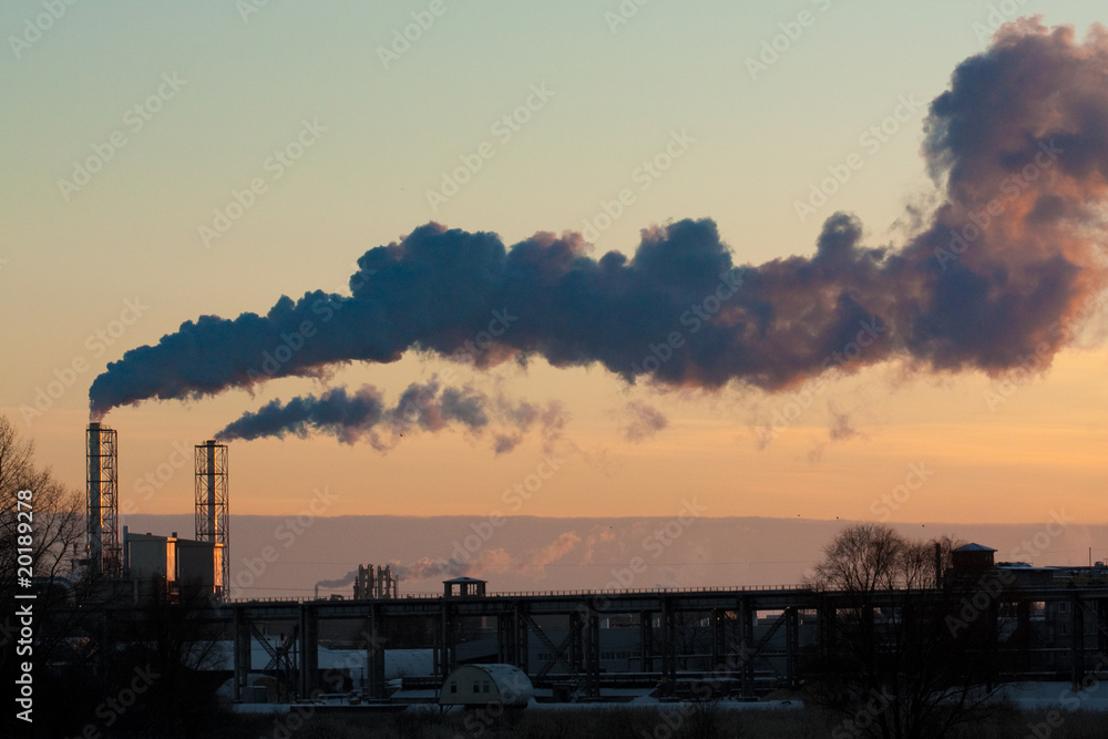 Wall mural Dirty smoke on the sky