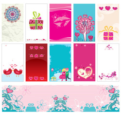 Valentine`s day cards and banner templates