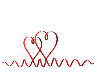 Red heart from ribbon